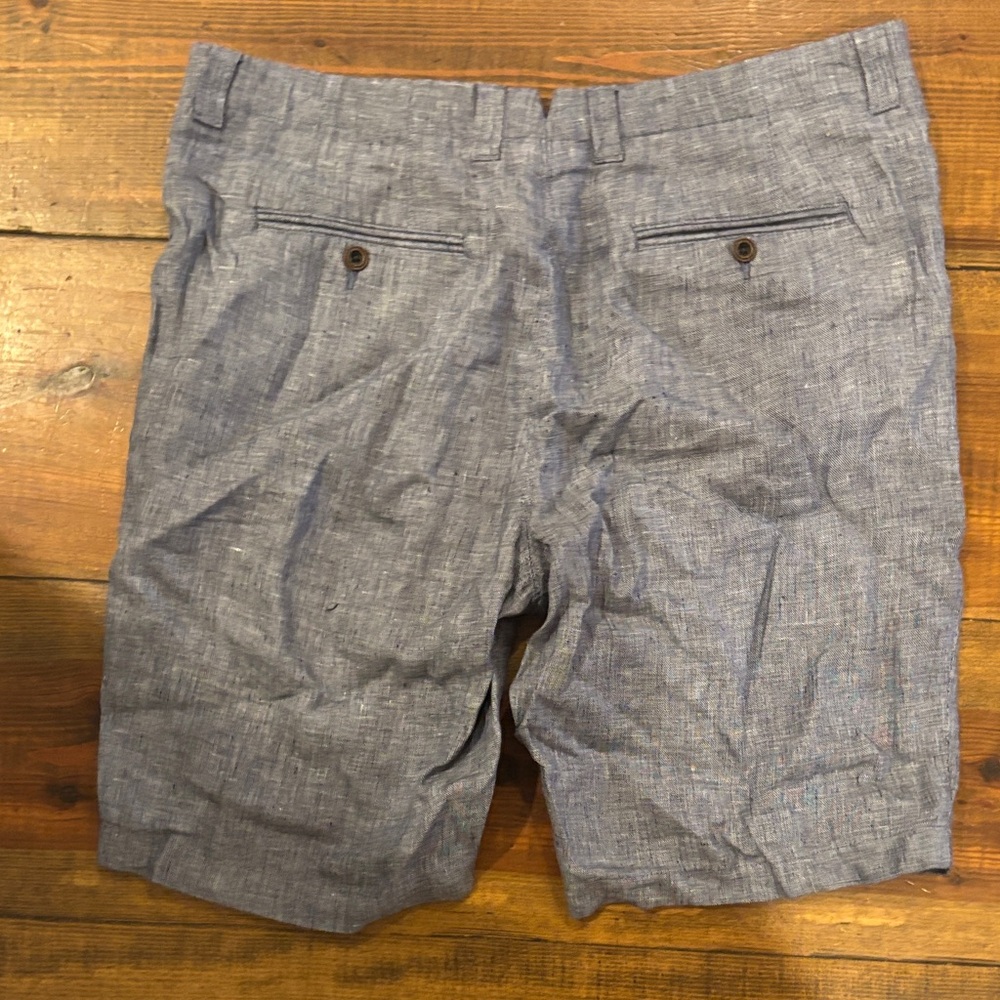 Murano Blue Men's Flat Front Linen Shorts - Picture 3 of 3